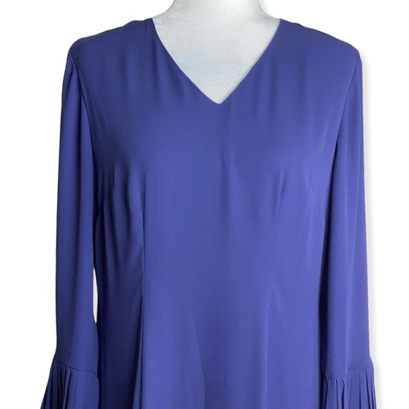 THE LIMITED Dress Sz 8 Astral Aura Purple Bell Sleeve Pleated NWT $99 - Picture 3 of 12